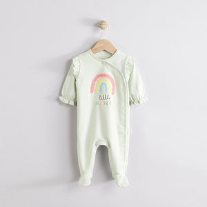 Sage Green Little Sister Baby Family 100% Cotton Sleepsuit
