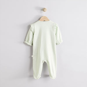 Sage Green Little Sister Baby Family 100% Cotton Sleepsuit