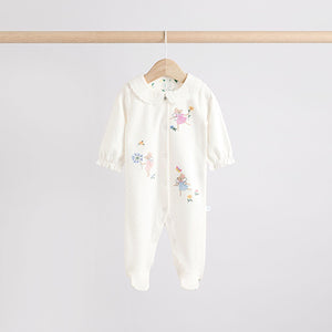 Pink Baby Frill Printed 100% Cotton Sleepsuits 3 Pack