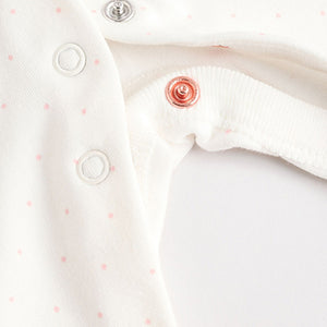 Pink Baby Frill Printed 100% Cotton Sleepsuits 3 Pack