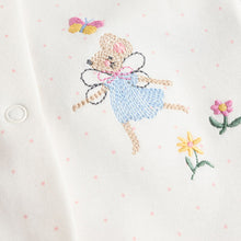 Load image into Gallery viewer, Pink Baby Frill Printed 100% Cotton Sleepsuits 3 Pack
