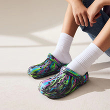 Load image into Gallery viewer, Black Purple Marble Clogs
