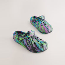 Load image into Gallery viewer, Black Purple Marble Clogs

