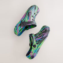 Load image into Gallery viewer, Black Purple Marble Clogs
