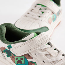 Load image into Gallery viewer, Neutral Minecraft Touch Close Elastic Lace Trainers
