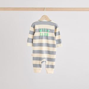 Milk Club Neutral 3 pack Baby Two Way Zip Footless Cotton Sleepsuits