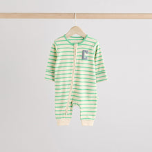 Load image into Gallery viewer, Milk Club Neutral 3 pack Baby Two Way Zip Footless Cotton Sleepsuits
