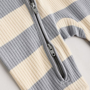 Milk Club Neutral 3 pack Baby Two Way Zip Footless Cotton Sleepsuits