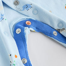 Load image into Gallery viewer, Blue Baby Embroidered Sleepsuits 3 Pack
