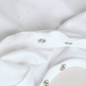 Blue/White Embroidered Baby Sleepsuits 3 Pack