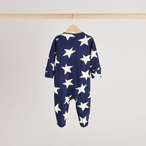 Navy Star Sleepsuits 3 Pack