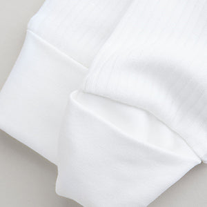 White 100% Cotton Two Way Zip Baby Footless Sleepsuits 3 Pack