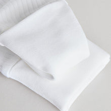 Load image into Gallery viewer, White 100% Cotton Two Way Zip Baby Footless Sleepsuits 3 Pack
