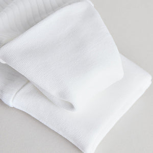 White 100% Cotton Two Way Zip Baby Footless Sleepsuits 3 Pack