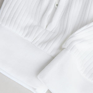 White 100% Cotton Two Way Zip Baby Footless Sleepsuits 3 Pack
