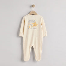 Load image into Gallery viewer, White I'm New Here Baby 100% Cotton Sleepsuit and Hat Set (0-6mths)
