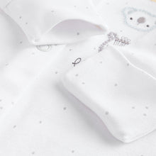 Load image into Gallery viewer, White Animal Print 100% Cotton Baby Sleepsuits 3 Pack
