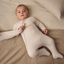 Load image into Gallery viewer, Neutral Hamish Baby 100% Cotton Sleepsuits 3 Pack
