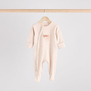 Neutral Hamish Baby 100% Cotton Sleepsuits 3 Pack