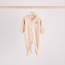 Load image into Gallery viewer, Neutral Hamish Baby 100% Cotton Sleepsuits 3 Pack
