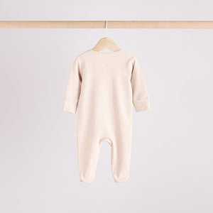 Neutral Hamish Baby 100% Cotton Sleepsuits 3 Pack