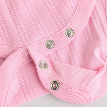 Load image into Gallery viewer, Bright Pink 5 Pack Short Sleeve Baby Bodysuits
