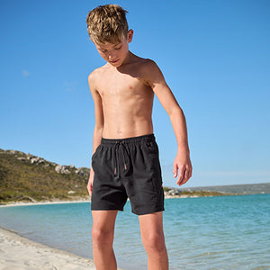 Black Cargo Swim Shorts