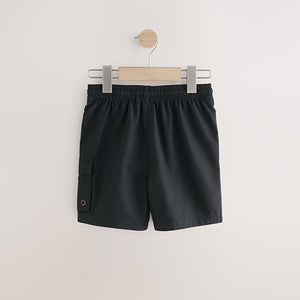 Black Cargo Swim Shorts