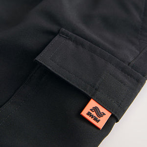 Black Cargo Swim Shorts