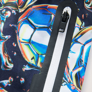 Blue Football Printed Swim Shorts