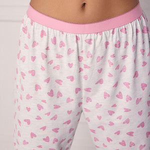Pink Heart Short Sleeve Pyjamas