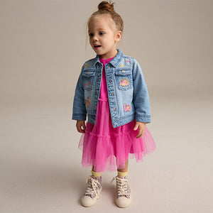 Mid Blue Denim Unicorn Western 100% Cotton Jacket (3mths-6yrs)