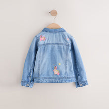 Load image into Gallery viewer, Mid Blue Denim Unicorn Western 100% Cotton Jacket (3mths-6yrs)
