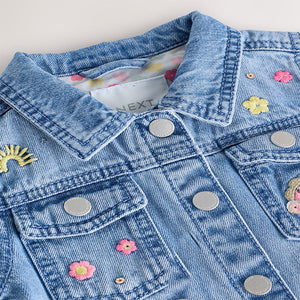 Mid Blue Denim Unicorn Western 100% Cotton Jacket (3mths-6yrs)