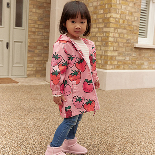 Pink Strawberry/Apple Shower Resistant Cagoule Jacket (3mths-6yrs)