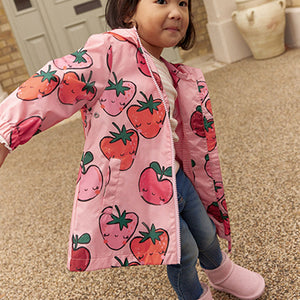 Pink Strawberry/Apple Shower Resistant Cagoule Jacket (3mths-6yrs)