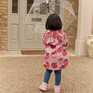 Pink Strawberry/Apple Shower Resistant Cagoule Jacket (3mths-6yrs)