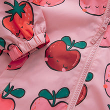 Load image into Gallery viewer, Pink Strawberry/Apple Shower Resistant Cagoule Jacket (3mths-6yrs)
