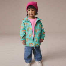 Load image into Gallery viewer, Green Rainbow Shower Resistant Cagoule Jacket (3mths-6yrs)
