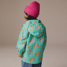 Load image into Gallery viewer, Green Rainbow Shower Resistant Cagoule Jacket (3mths-6yrs)
