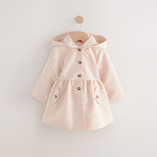 Load image into Gallery viewer, Pink Shower Resistant Hooded Trench Coat (3mths-6yrs)

