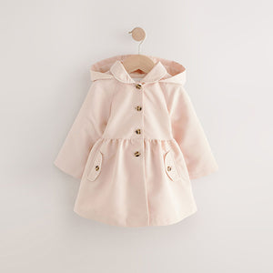 Pink Shower Resistant Hooded Trench Coat (3mths-6yrs)