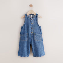 Load image into Gallery viewer, Denim 100% Cotton Sleeveless Wide Leg Jumpsuit (6mths-6yrs)
