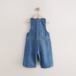 Denim 100% Cotton Sleeveless Wide Leg Jumpsuit (6mths-6yrs)
