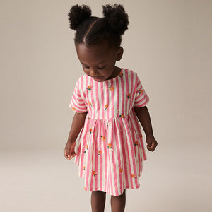 Pink Stripe Boxy Summer Dress (3mths-6yrs)