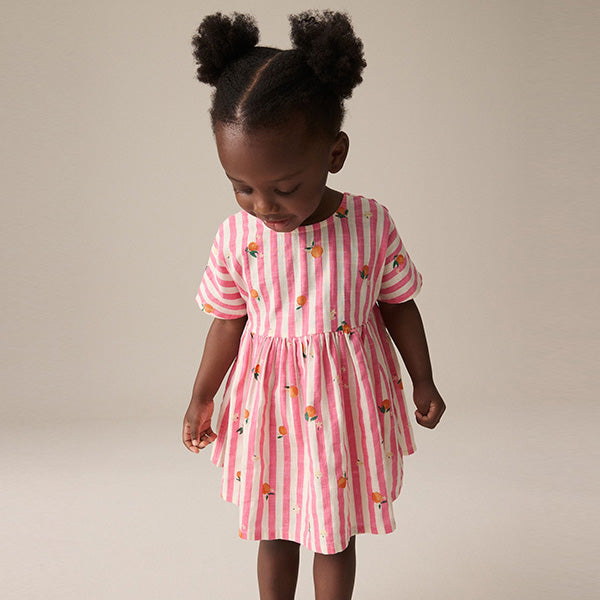 Pink Stripe Boxy Summer Dress (3mths-6yrs)