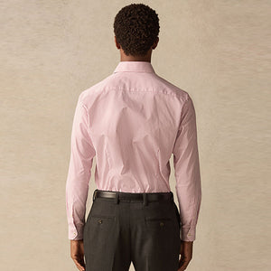 Red Stripe Slim Fit 100% Cotton Long Sleeve Shirt