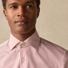 Load image into Gallery viewer, Red Stripe Slim Fit 100% Cotton Long Sleeve Shirt
