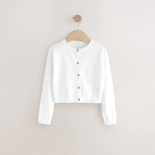 White Button Up Cardigan (3mths-12yrs)