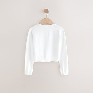 White Button Up Cardigan (3mths-12yrs)